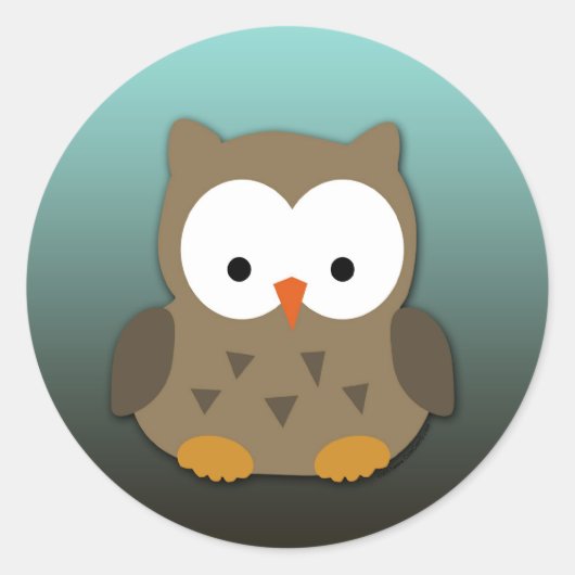 かわいいベビーパーソナライズされたフクロウ ラウンドシール (正面)