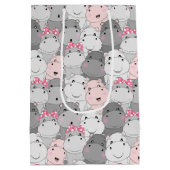 かわいいベビーヒッポス抱き枕 ミディアムペーパーバッグ (裏面)