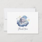 かわいいベビーヒッポベビーシャワーサンキューカード サンキューカード (裏面)