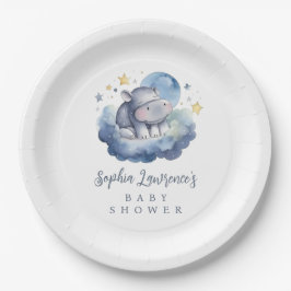 かわいいベビーヒッポベビーシャワー ペーパープレート