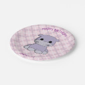 かわいいベビーヒッポ漫画の誕生日の女の子 ペーパープレート (アングル)