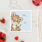 かわいいベビーヒョウのシャワーカスタム スタンダードカクテルナプキン (インサイチュ)