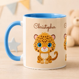 かわいいベビーヒョウ サファリ アニマル キッズ マグカップ