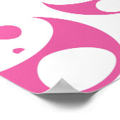 かわいいベビーピンクとホワイトパンダパターン ポスター (角)