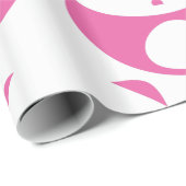 かわいいベビーピンクとホワイトパンダパターン ラッピングペーパー (ロールコーナー)