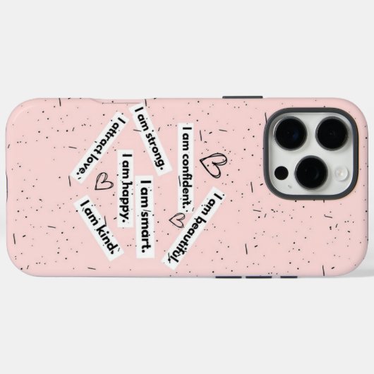 かわいいベビーピンクセルフラブ感動的引用文 Case-Mate iPhoneケース (裏面 (横))