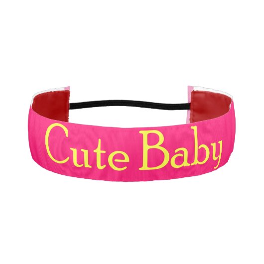 かわいいベビーピンク黄色 アスレチックヘッドバンド (正面)