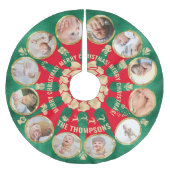 かわいいベビーファミリーマイルストーン12フォトコラージュリース ブラッシュドポリエステルツリースカート (正面)