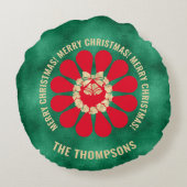 かわいいベビーファミリーマイルストーン12フォトコラージュリース ラウンドクッション (裏面)