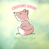 かわいいベビーフォックスカートゥーンイラストレーション ウィンドウサイン (シート3)