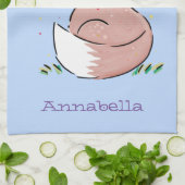 かわいいベビーフォックスカートゥーンイラストレーション キッチンタオル (折り畳み)