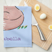 かわいいベビーフォックスカートゥーンイラストレーション キッチンタオル (四つ折り)