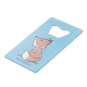 かわいいベビーフォックスカートゥーンイラストレーション クレジットカード栓抜き (正面アングル)