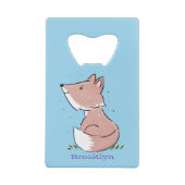 かわいいベビーフォックスカートゥーンイラストレーション クレジットカード栓抜き (裏面)