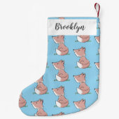 かわいいベビーフォックスカートゥーンイラストレーション スモールクリスマスストッキング (裏面)