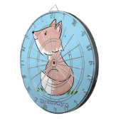 かわいいベビーフォックスカートゥーンイラストレーション ダーツボード (正面右)