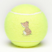 かわいいベビーフォックスカートゥーンイラストレーション テニスボール (裏面)