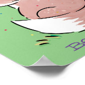 かわいいベビーフォックスカートゥーンイラストレーション ポスター (角)