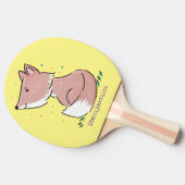 かわいいベビーフォックスカートゥーンイラストレーション 卓球ラケット (横)