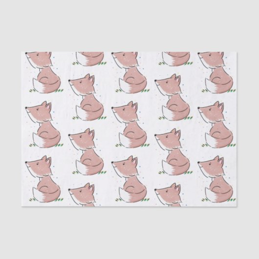 かわいいベビーフォックスカートゥーンイラストレーション 薄葉紙 (正面)