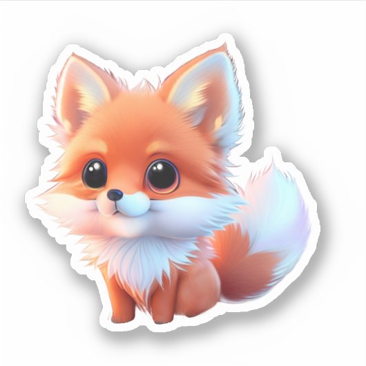 かわいいベビーフォックスフォレストウッドランドの友人 シール (正面)