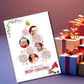 かわいいベビーフォトツリー，モダンミニマリストのクリスマス シーズンカード