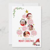 かわいいベビーフォトツリー，モダンミニマリストのクリスマス シーズンカード (正面)