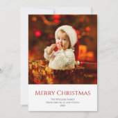 かわいいベビーフォトモダン初めてのクリスマス シーズンカード (正面)