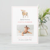 かわいいベビーフォトリトルラムガール誕生 案内状 (スタンド正面)