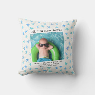 かわいいベビーフォト誕生統計子供部屋 クッション