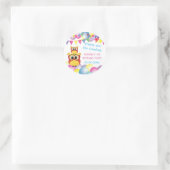 かわいいベビーフクロウの子供の感謝してい誕生日あなた ラウンドシール (バッグ)