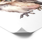 かわいいベビーフクロウの水色 ポスター (角)