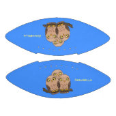 かわいいベビーフクロウトリオ漫画イラストレーション アメリカンフットボール (パネル)