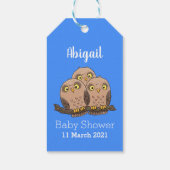 かわいいベビーフクロウトリオ漫画イラストレーション ギフトタグ (裏面)