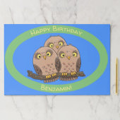 かわいいベビーフクロウトリオ漫画イラストレーション ペーパーパッド (インサイチュ)