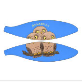 かわいいベビーフクロウトリオ漫画イラストレーション ミニバスケットボール (パネル)