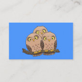かわいいベビーフクロウトリオ漫画イラストレーション 名刺 (裏面)
