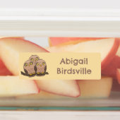 かわいいベビーフクロウパーソナライズされたトリオ ラベル (貼付)