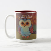 かわいいベビーフクロウフォーク絵画アートズフート ツートーンマグカップ (左)
