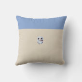 かわいいベビーフクロウ春ブルー誕生スタットボーイ子供部屋 クッション (裏面)