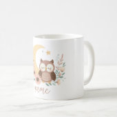 かわいいベビーフクロウ月 コーヒーマグカップ (正面右)