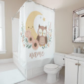 かわいいベビーフクロウ月 シャワーカーテン (インサイチュ)