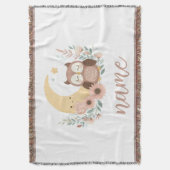 かわいいベビーフクロウ月 スローブランケット (正面縦)
