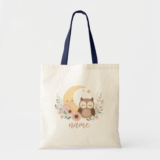 かわいいベビーフクロウ月 トートバッグ (正面)