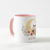 かわいいベビーフクロウ月 マグカップ (正面左)