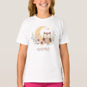 かわいいベビーフクロウ月 Tシャツ (正面)