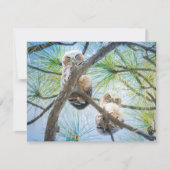 かわいいベビーフクロウ野生生物写真モダン ノートカード (正面)
