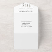 かわいいベビーフクロウ鳥の羽ボヘミアンウォーター色 オールインワン招待状 (外側)