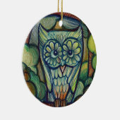 かわいいベビーフクロウ セラミックオーナメント (右)