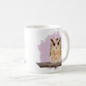 かわいいベビーフクロウ – ピンク コーヒーマグカップ (正面右)